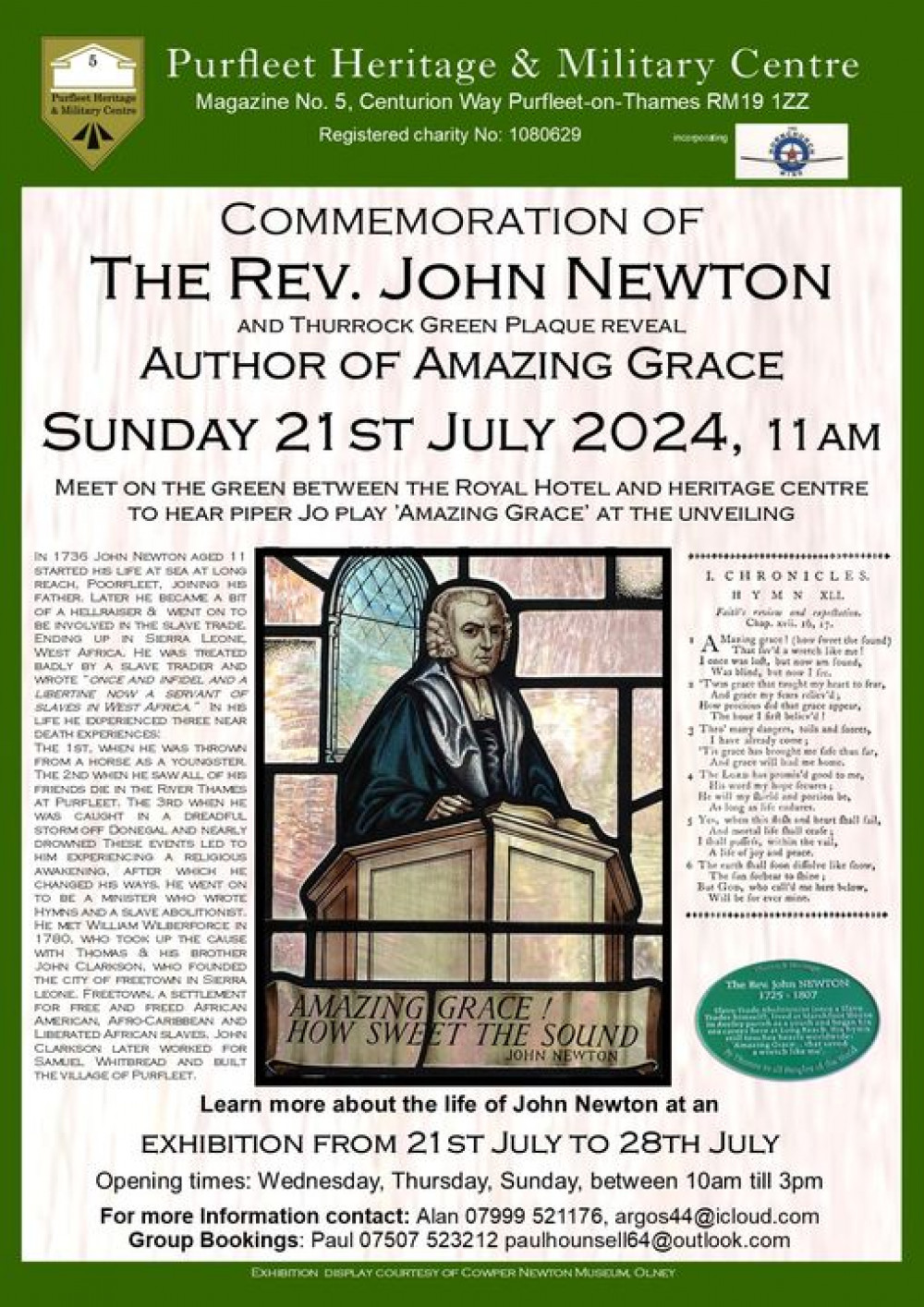 Commemoration of the Rev John Newton