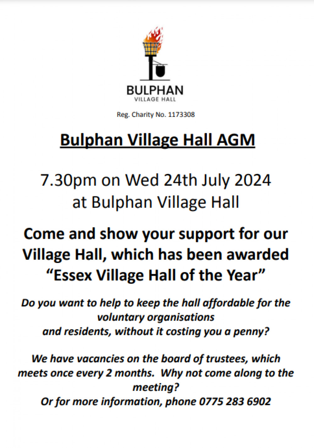 Bulphan Village Hall AGM Bulphan Village Hall AGM