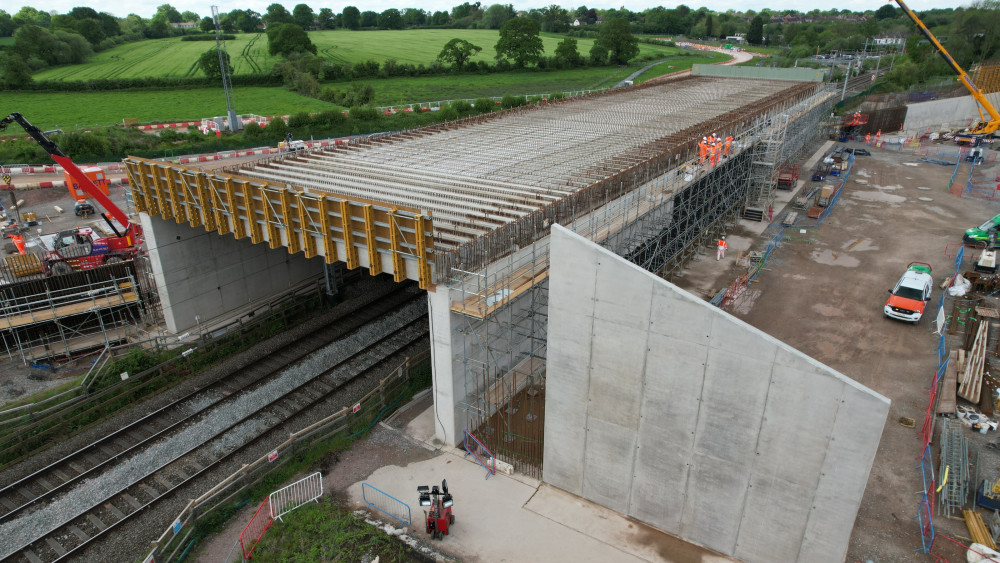 The Carol Green rail bridge structure will, on completion, span over 20 metres (image via HS2)