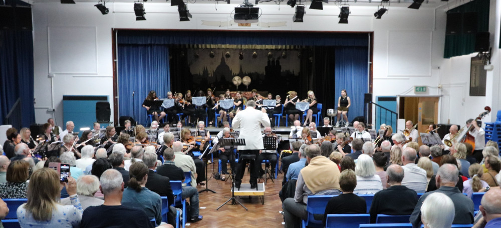 The two groups performing together for a 60 player mass orchestra. (Photo: The Maldon Orchestra)