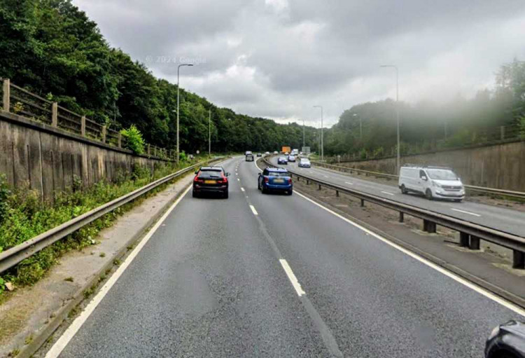 Oleg Kozin, 31, of Shavington, has been charged with driving a motor vehicle when alcohol level is above the limit, after colliding with the central reservation on the A500 at Porthill (Google).