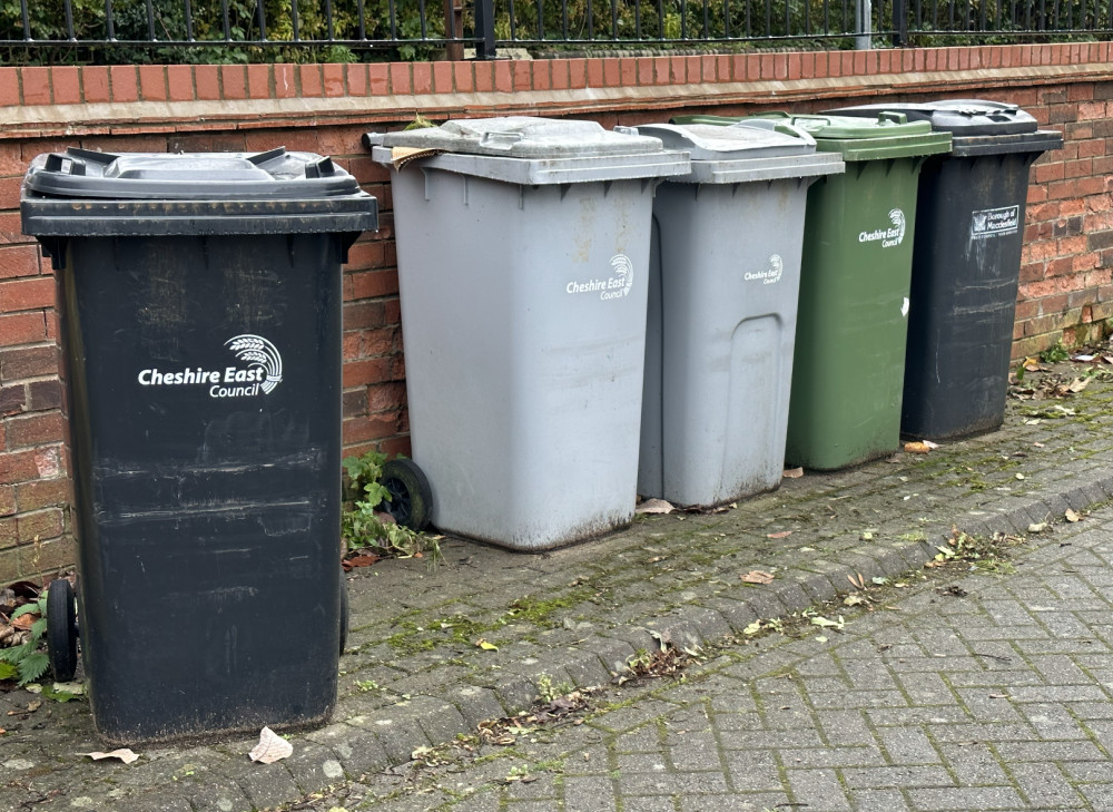 Household waste bins in Macclesfield. (Image - Macclesfield Nub News)