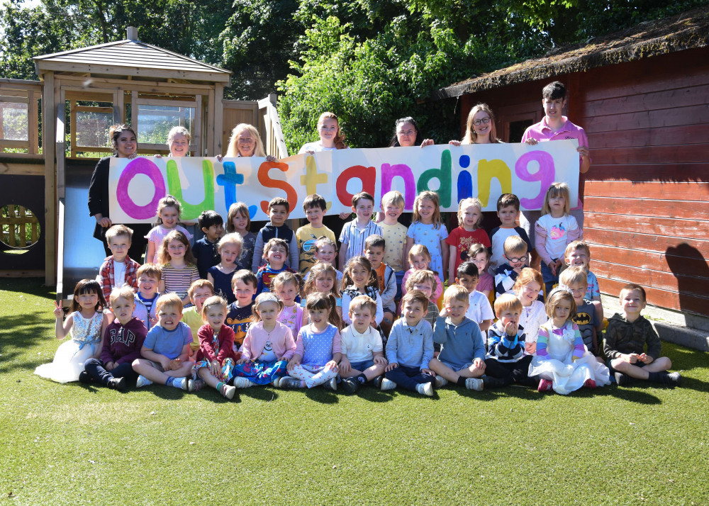 Castle children celebrating the Outstanding result (image supplied) Castle children celebrating the Outstanding result (image supplied)