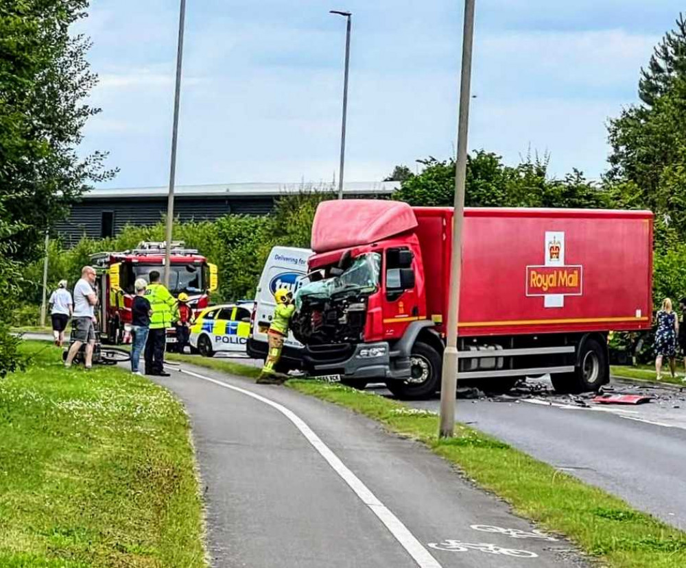 On Thursday 18 July, emergency services responded to a serious collision on University Way (Photo: Crewe Resident).