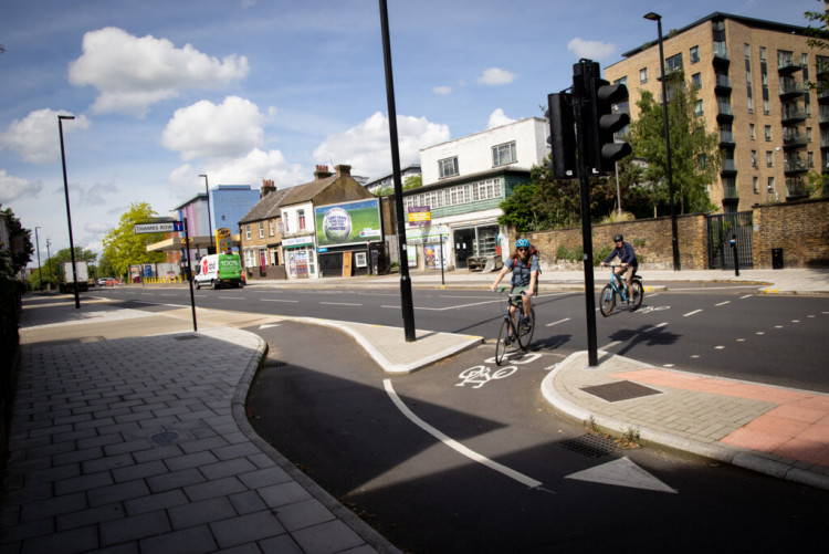 The changes would extend the existing C9 route by 850m, connecting communities between Syon Park and Hammersmith via a protected cycleway (credit: TfL).