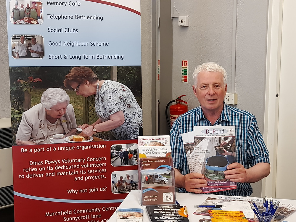 Here's Chris Franks at the Voluntary Concern stall.