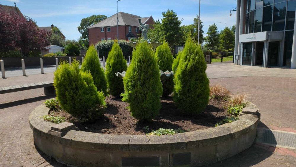 Readers had complained about the unkempt state of the area in front of Cheshire East's Westfields building in Sandbach. (Photo: Nub News) Readers had complained about the unkempt state of the area in front of Cheshire East's Westfields building in Sandbach. (Photo: Nub News)