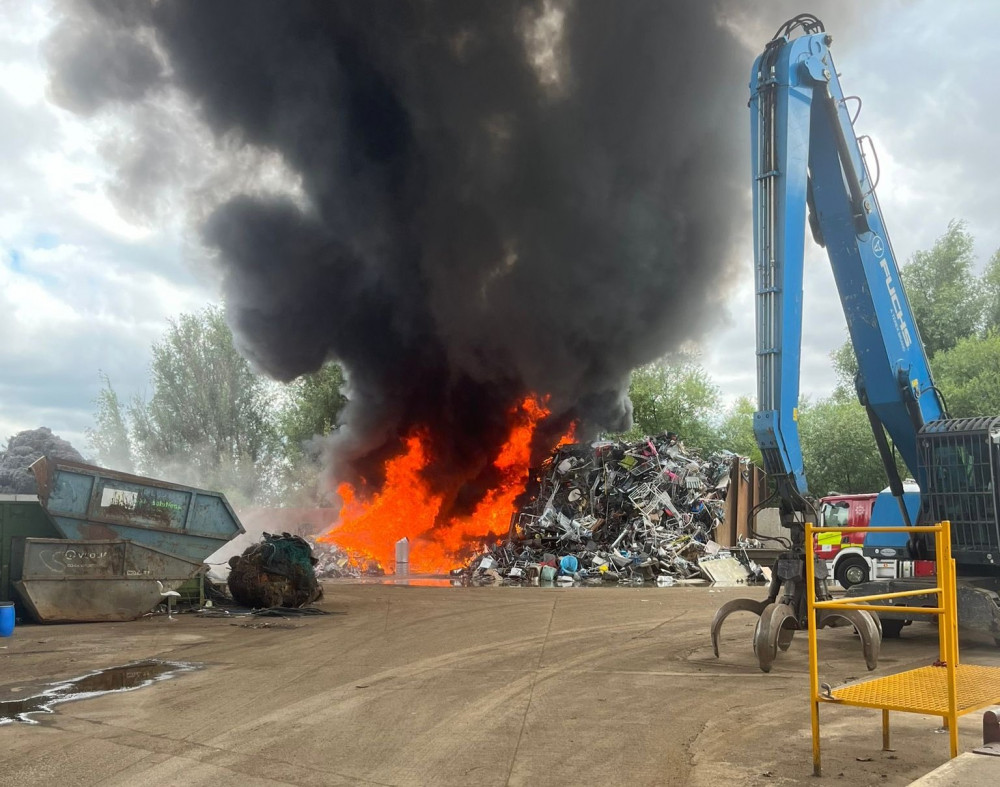 Crews were first called to the fire at 4pm on Saturday (image via Herts Fire & Rescue)