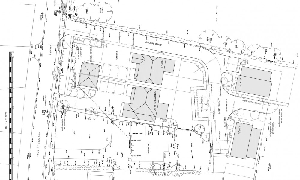 The two new homes to the rear are described as 'far more modest in size and scale' (image via planning application)