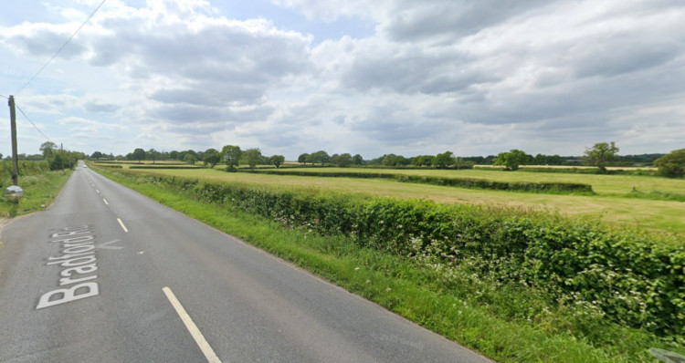 The proposed site of the solar farm on Bradford Road (image by Google Maps)