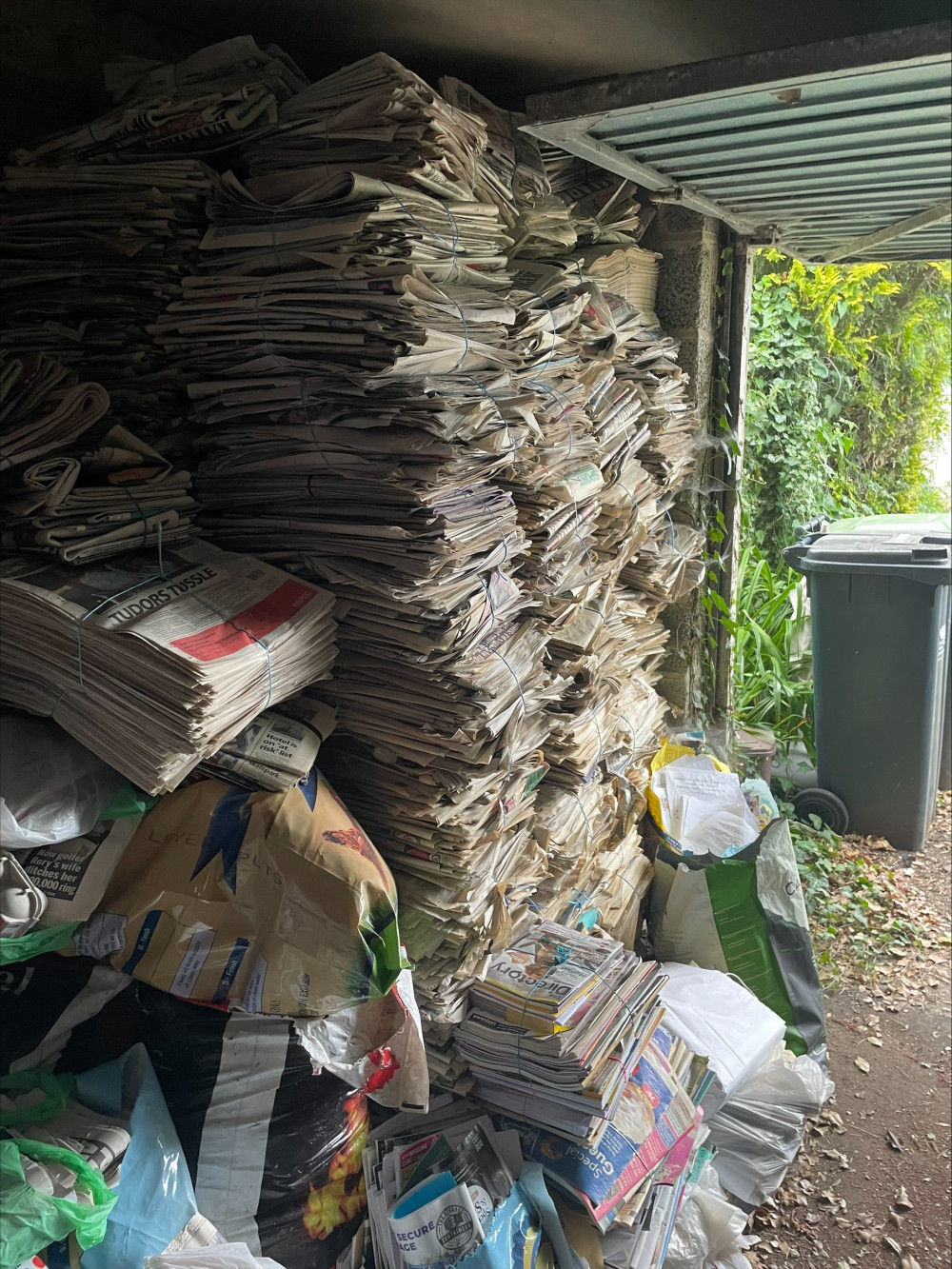 Some of the Crossways newspaper which had to be disposed of, at a cost – rather than recycled. Some of the Crossways newspaper which had to be disposed of, at a cost – rather than recycled.