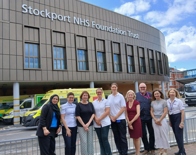 Speakers and guests at the launch of the new stroke orthoptist service at Stepping Hill Hospital (Image - Stockport NHSFT)