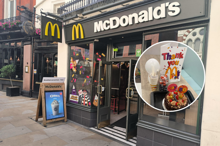 McDonald's Richmond on The Quadrant marking the chain's 50th UK anniversary (credit: McDonald's Richmond).