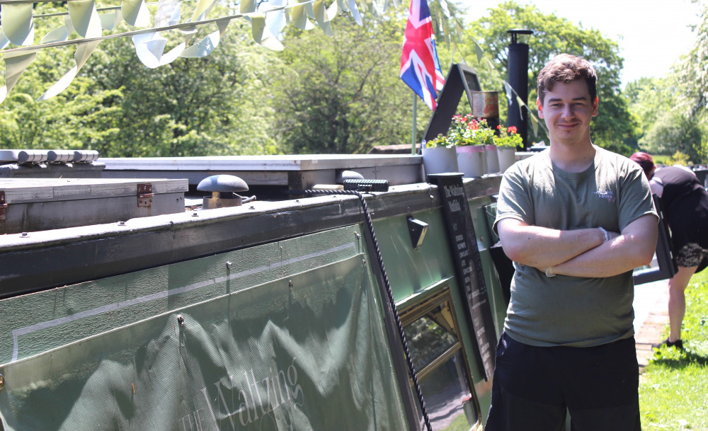 Chris Edwards, the co-founder of The Waltzing Matilda Boat, a touring café-restaurant which regularly docks locally around Marple and Poynton. (Image - Alexander Greensmith / Stockport Nub News)