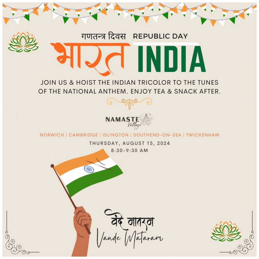 India Independence Day - Flag Hoisting, Masala Chai & Light Snacks India Independence Day - Flag Hoisting, Masala Chai & Light Snacks