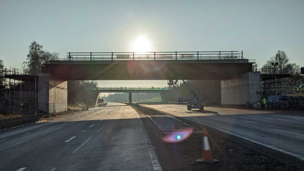 The 'bridge to nowhere' was installed at Stoneleigh in early 2023 (image via WCC)