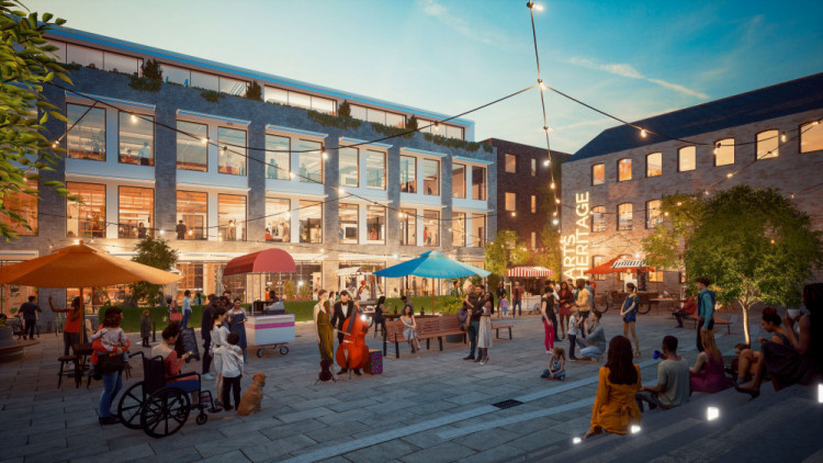 Artist's impression of the commercial space within the Saxonvale site In Frome. Image Acorn Property Group