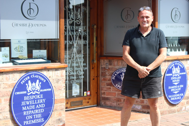 Peter Clayton outside his shop, which he is leaving in January 2025. (Image - Macclesfield Nub News)
