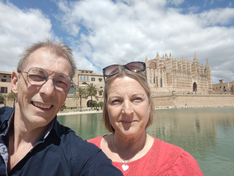 Paul and Julieanne Calcutt enjoyed a sun-soaked day in Mallorca (SWNS) 