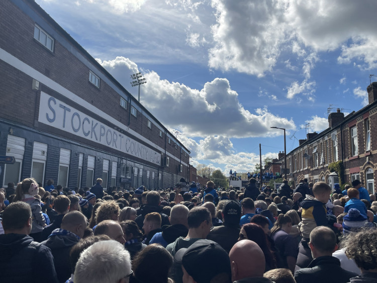 Stockport County's trophy tour has helped raise £17,000 for its project to provide free PE kits to children across the borough (Image - Alasdair Perry)