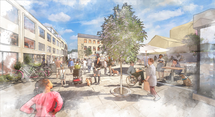 Artist's impression of the public square within the Acorn scheme (image via Acorn)