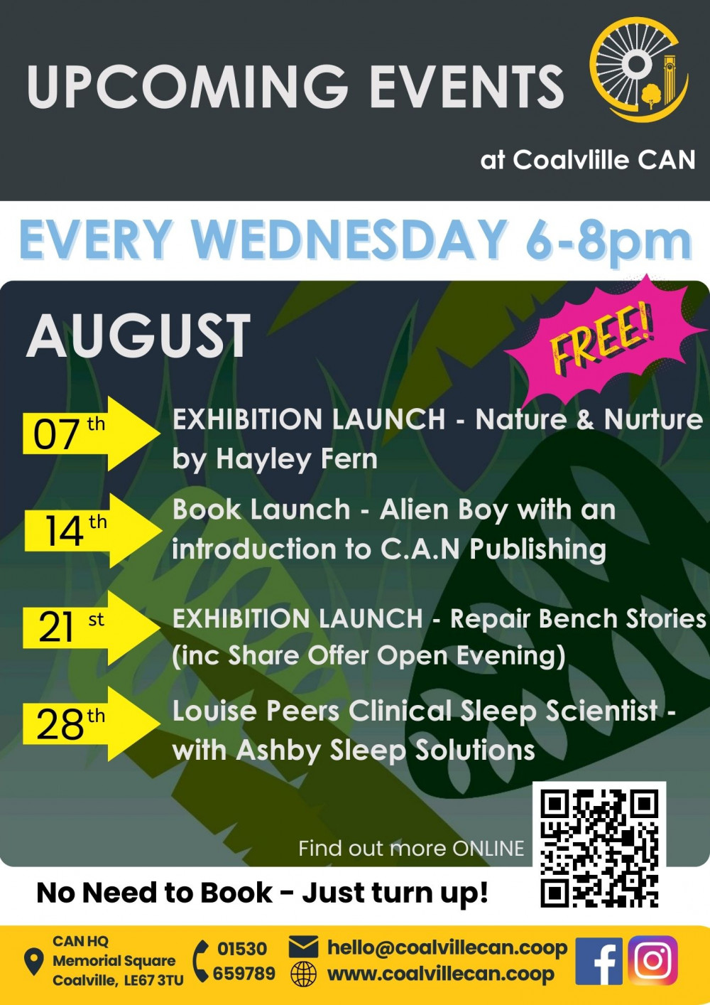 Wednesday Evenings at Coalville CAN at Coalville CAN, Memorial Square, Coalville Wednesday Evenings at Coalville CAN at Coalville CAN, Memorial Square, Coalville