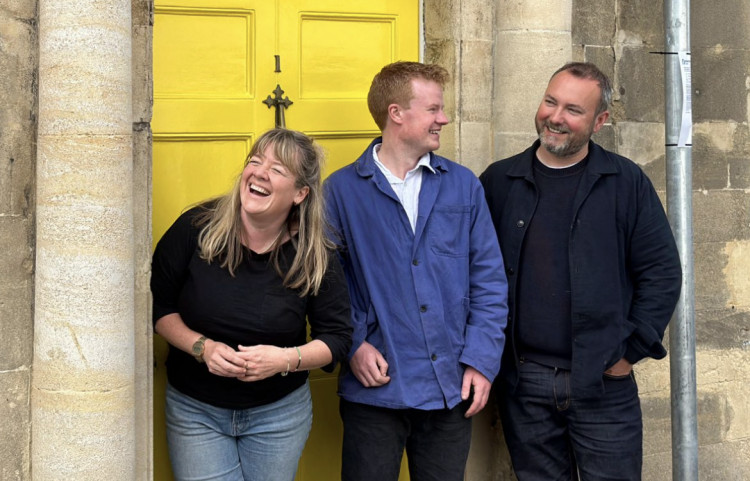 Chef Sam Lomas, from Kerridge, is to open a restaurant in Somerset, thanks to hotel owners Aled Rees and Claudia Waddams. Sam is pictured in the centre. 