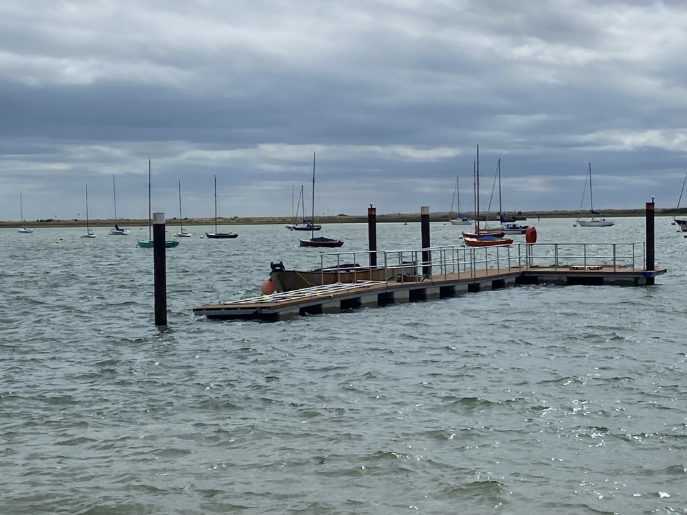 The T-Section of the new pontoon is already in place. (Photo: Chloe Brewster)