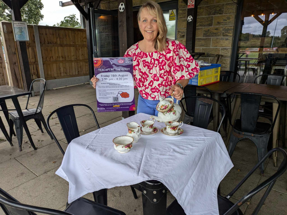 Sandbach United's chairman's wife, and breast cancer survivor, Judith Colclough, is helping to organise the afternoon tea. (Photo: Nub News)