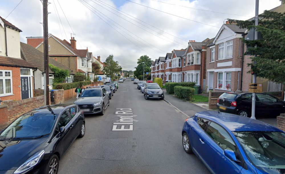 Half of the roof of a mid terraced house on Elm Road was damaged by the fire (image by Google Maps)