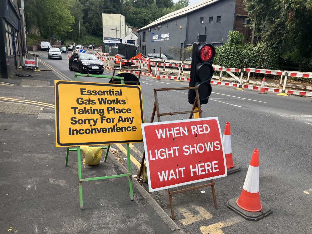 Cadent has been replacing gas pipes below Brinksway in Edgeley since January - a spokesperson for the company said the work is now in its final phases (Image - Declan Carey LDRS)