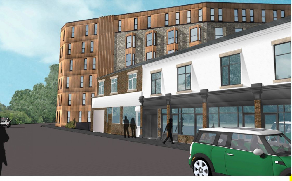 A new six-storey block of flats for students will be built on vacant land in Stoke (Image via planning application).