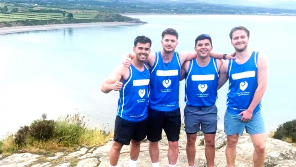 James and Joe Maderia, Joel 'JJ' Kinsella, and Joel Walsh are four mates from Cheadle Hulme School - they will take on the Loch Ness ultramarathon to raise money for The Christie (Image via The Christie)