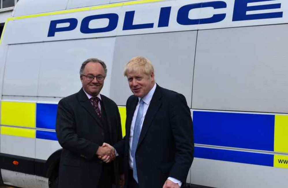 Rupert Matthews with Prime Minister Boris Johnson