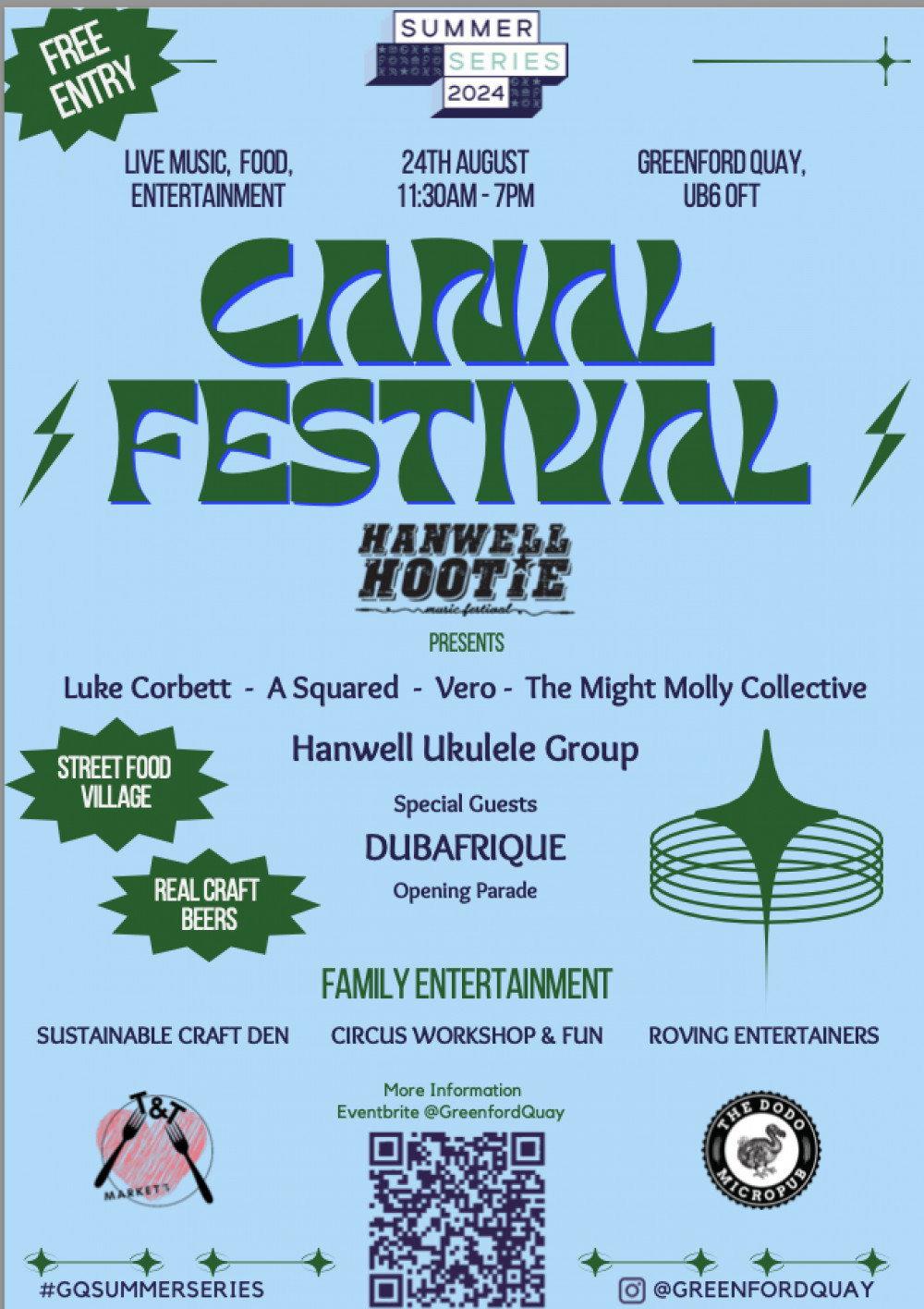 T&T MARKETS & GREENFORD QUAY PRESENT THE GREENFORD CANAL FESTIVAL 2024