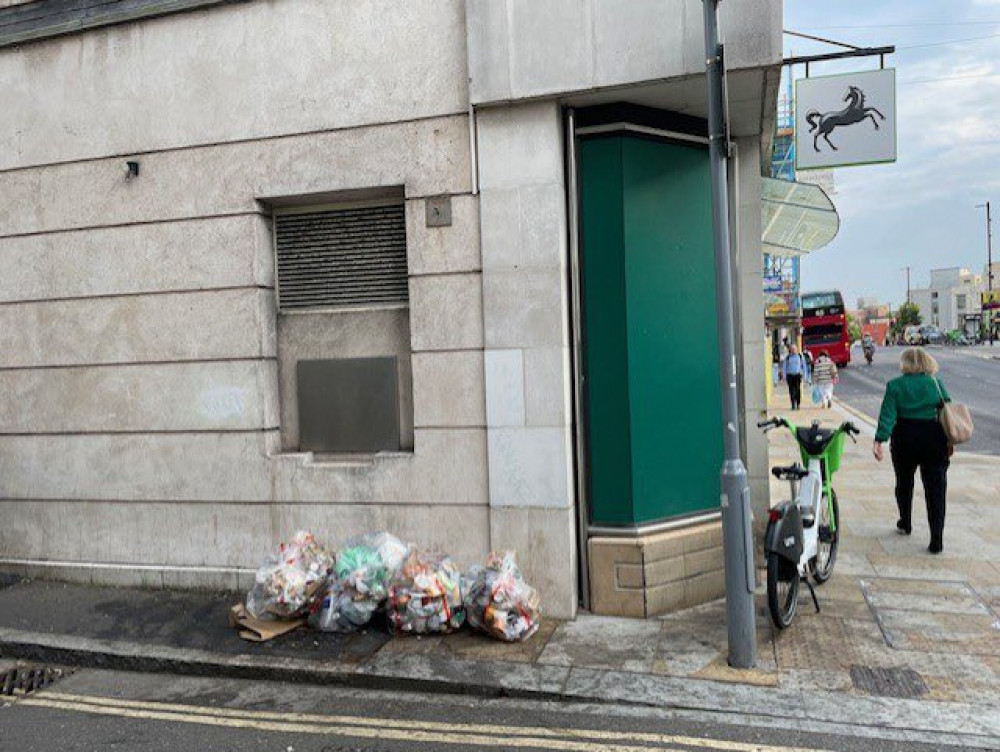 Rubbish bags outside of Lloyds Bank in Richmond (credit: Nub News). Rubbish bags outside of Lloyds Bank in Richmond (credit: Nub News).