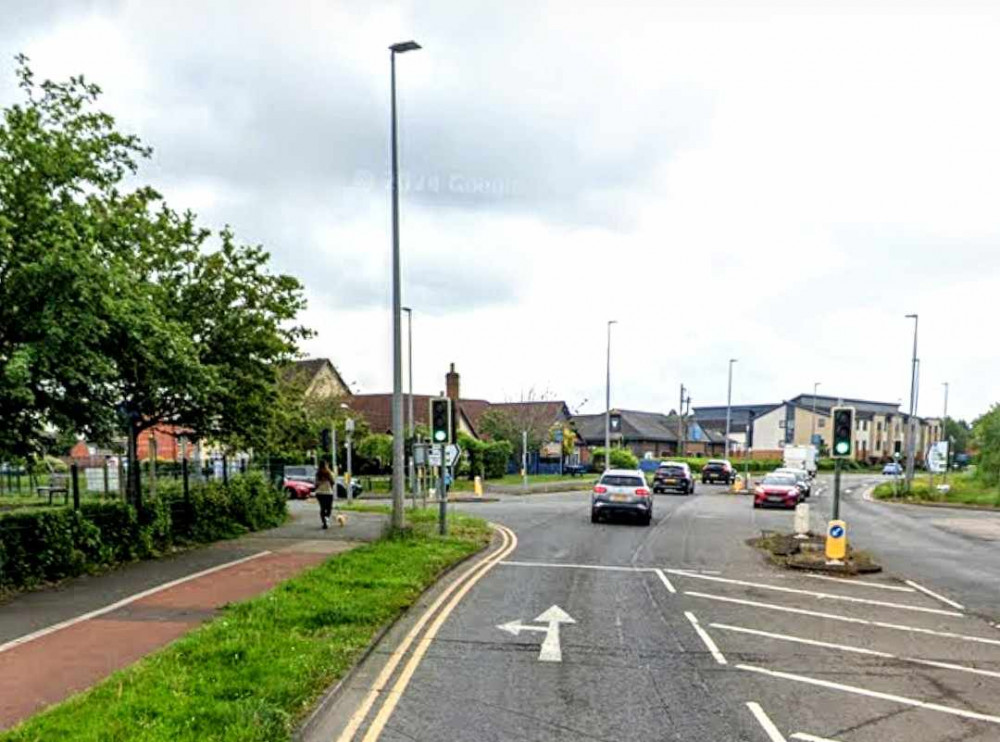 Works started on Peter De Stalpeigh Way, at its junction with Pear Tree Field, on Monday 19 August (Google).