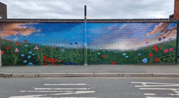 The mural has been painted on Station Road (Image via Brink Contemporary Arts)