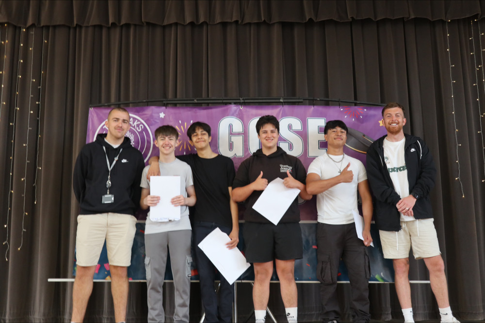 Mr Smith, with Petru Creciun, Andrei Guta, Liam Jansen, Gio Ho and Mr Howells (The Oaks Academy). Mr Smith, with Petru Creciun, Andrei Guta, Liam Jansen, Gio Ho and Mr Howells (The Oaks Academy).
