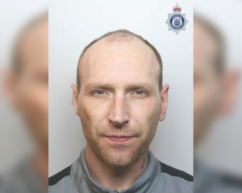 Macclesfield's James McNally (39) is wanted for criminal damage. (Image - Cheshire Police) 