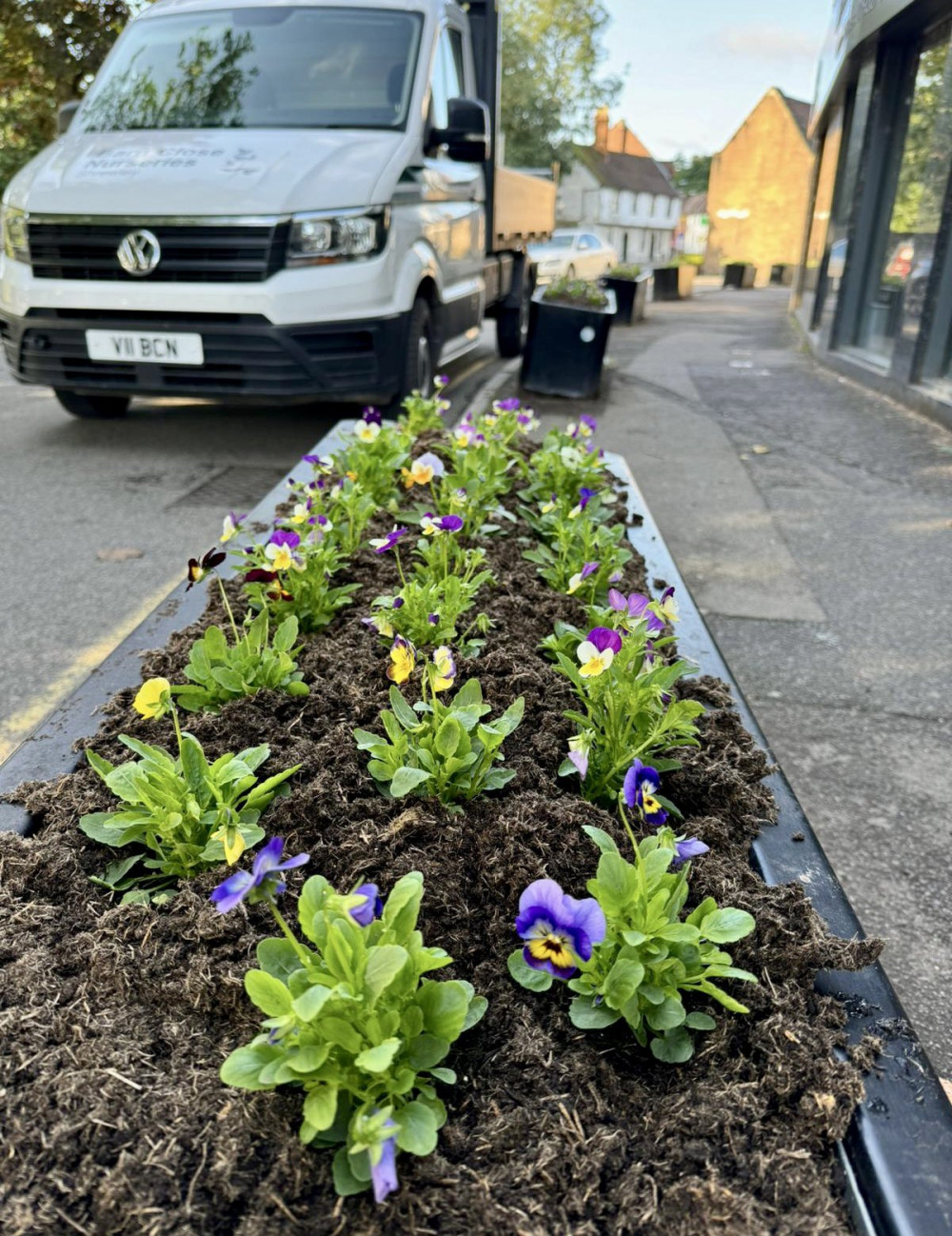 The refurbed planters at St John's (image via Warwick Town Council)