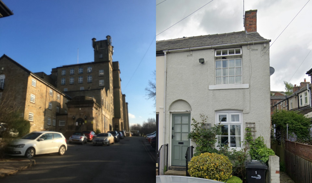 Adelphi Mill (left) and 2 Rose Bank (right). (Image - Macclesfield Nub News / Google) 