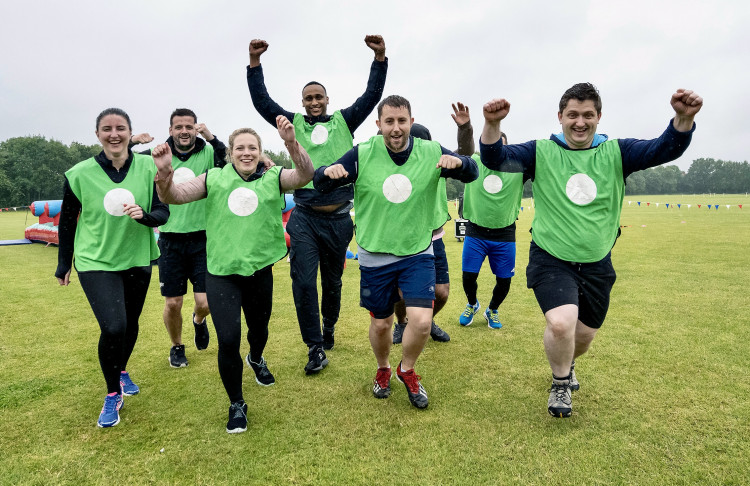 Amazon Coalville employees took part in an It's A Knockout event. Photos: Amazon Coalville