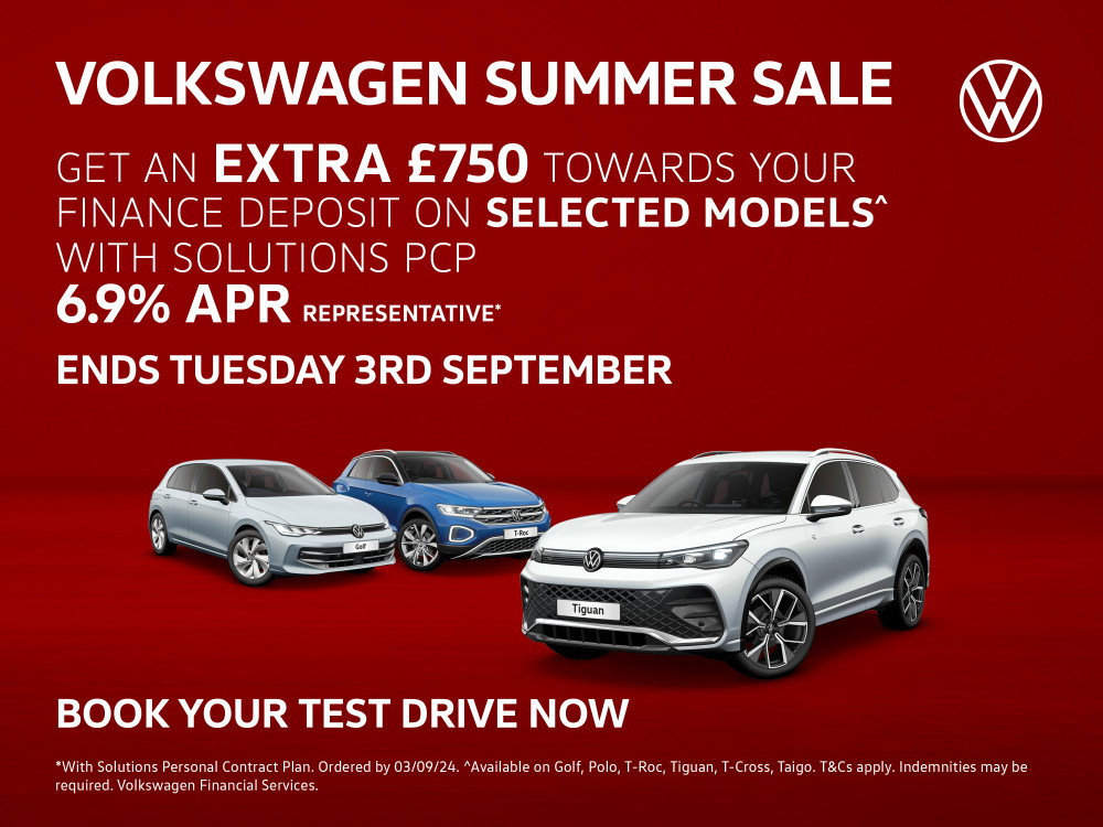 Crewe Volkswagen's Summer Savings are here (Swansway).