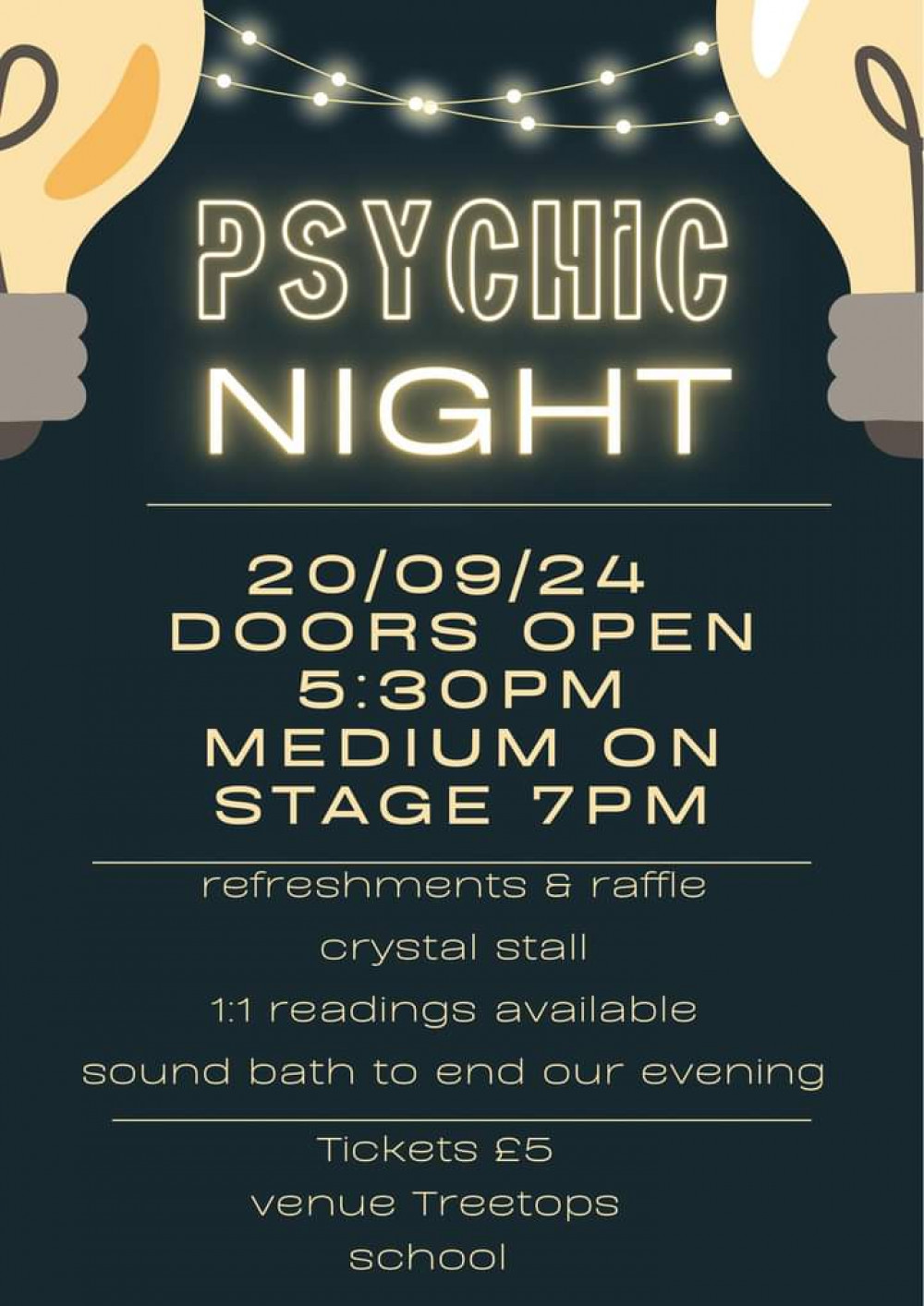 Psychic Night in aid of Friends of Treetops School Psychic Night in aid of Friends of Treetops School