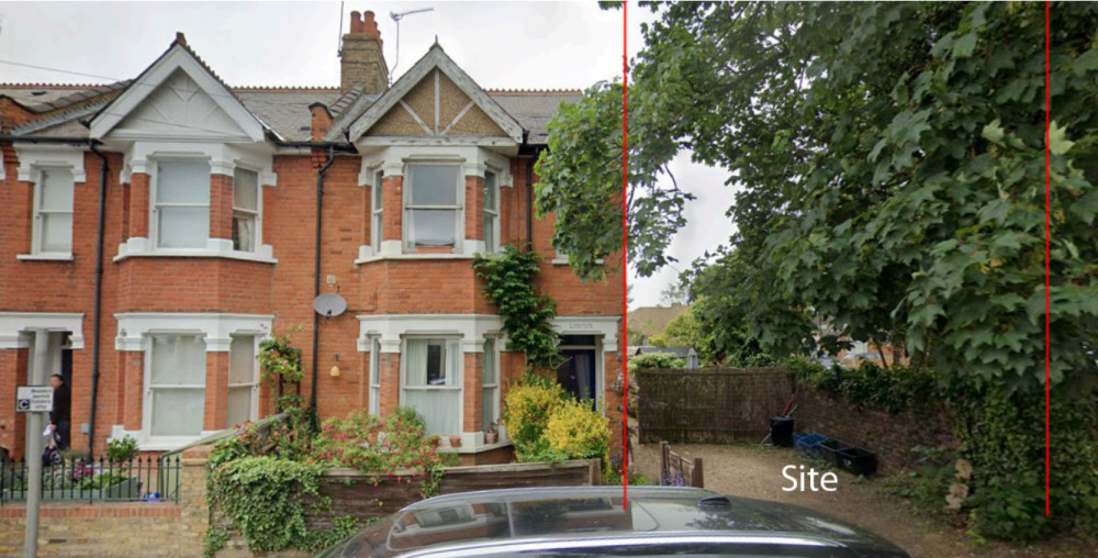 The two-storey home would have been built on a piece of land next to 37 Latham Road (image via planning application)