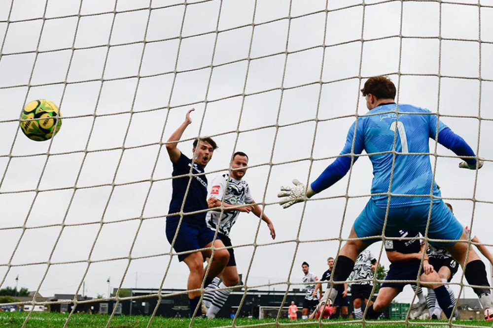 Rob Weller can do nothing to stop Sam Bantick's late, late equaliser