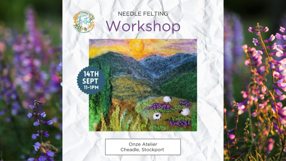 Needle felting landscapes workshop with cake! Needle felting landscapes workshop with cake!