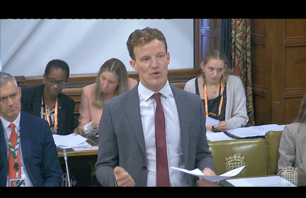 Labour MP for Hitchin, Alistair Strathern leading the debate (image via Parliament Live)