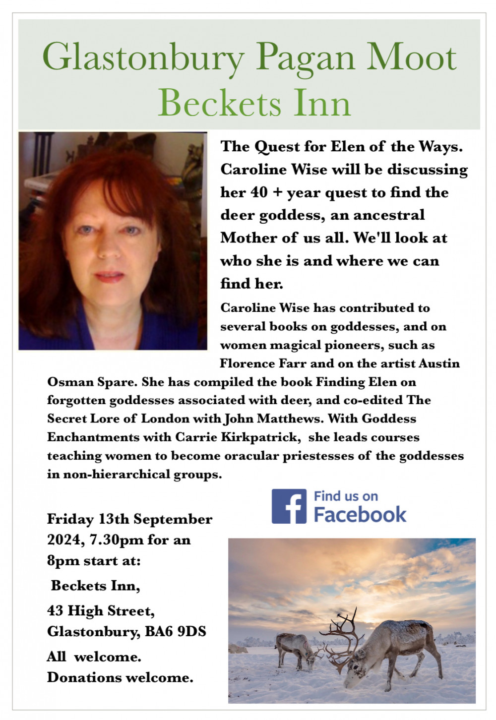 Glastonbury Pagan Moot: Caroline Wise — The Quest for Elen of the Ways 🦌 Glastonbury Pagan Moot: Caroline Wise — The Quest for Elen of the Ways 🦌